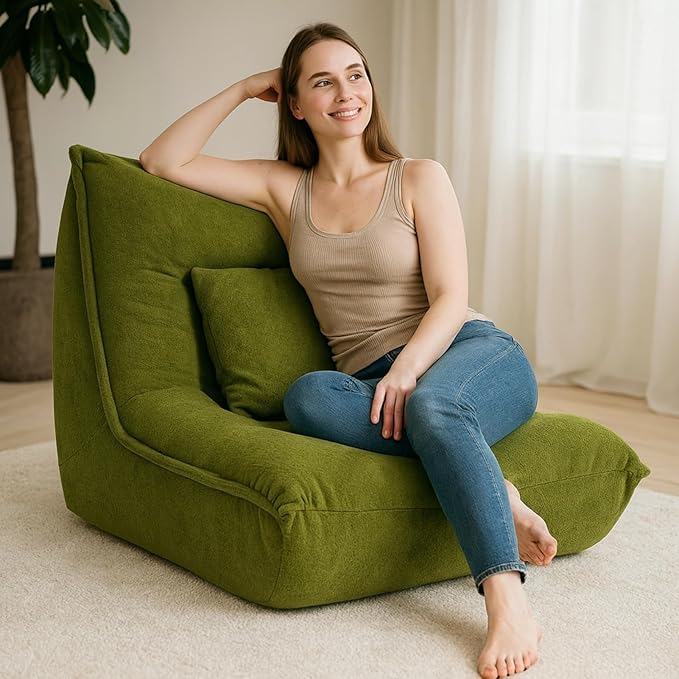 Small Sofa Couch 38 Green Cloud Velvet Memory Foam Couch High Density Boneless Couch for Livingroom Bedroom Office