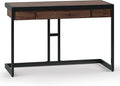 SIMPLIHOME Erina Desk - 48 Inch Wide Solid Acacia Wood and Metal Writing Desk in Distressed Charcoal Brown Modern Industrial Home Office Computer Table with 2 Drawers and Flip-Down Keyboard Tray
