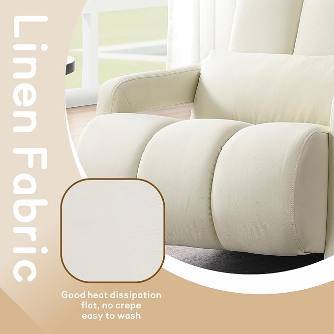 Accent Chair Modern Upholstered Armchair with Pillow Breathable Linen Fabric Comfy Reading Chair for Living Room Bedroom Small Spaces Office Study Beige