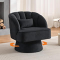 Swivel Accent Chair with Armrest Modern 360 Degree Swivel Round Lounge Chair with Curve Back and Cushion Comfy Upholstered Armchair Sofa for Living Room Bedroom Reading Room Black Velvet 1PCS