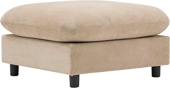 Merax 69 3-Piece L Shaped Modular Sectional Sofa with Ottoman Free Combination Velvet Upholstered Sofa Couch with Removable Cushions and Pillow Back for Living Room Office Easy Assembly Camel