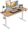 CubiCubi Electric Standing Desk 60 x 24 Inches Height Adjustable Sit Stand Desk Ergonomic Home Office Computer Workstation Light Rustic Brown