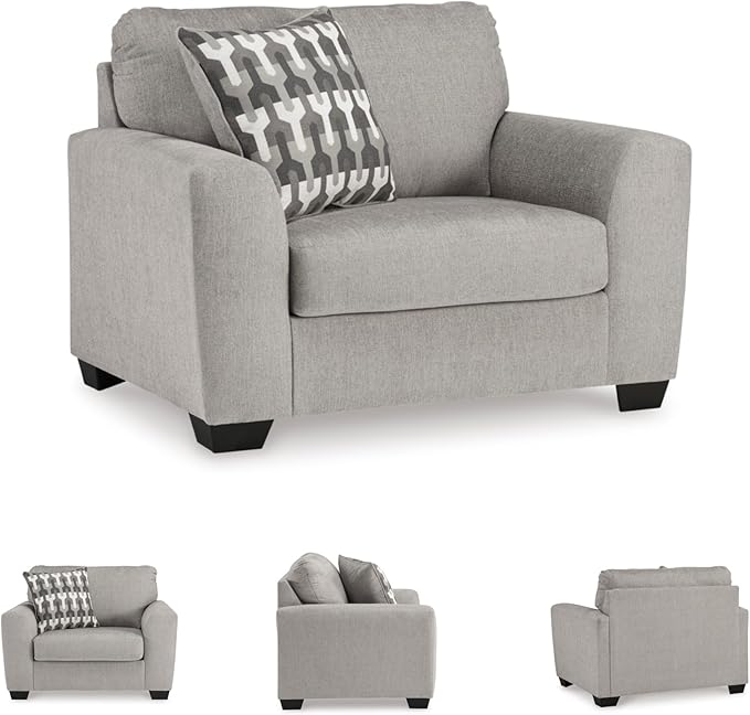 Signature Design by Ashley Avenal Park Classic Upholstered Oversized Chair with Removable Cushion Light Gray