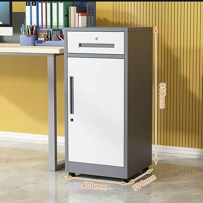 Aimeryup Passageway File Cabinet Metal Clip with Drawer Storage Desk Cabinet Study Low Cupboard Office 40X39X85CM(Size:40X39X85CMColor:B)
