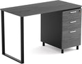 Modern Design Teacher Desk with File Drawer Desk with Locking Drawers by Crafts and Comfort (47 Inch) (Grey and Black)