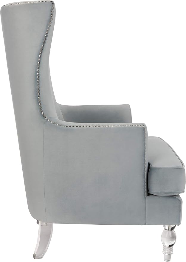 Safavieh Couture Geode Modern Light Silver Wingback Chair