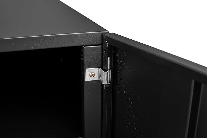 Black Mobile Filing Cabinet with Shelf Double DoorVertical File Cabinets Rectangular Steel Portable Filing Cabinet Traditional for Office Study Room