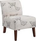 Linon Butterfly Dark Espresso Linen Lily Chair 21.5 W x 29.5 D x 31.5 H