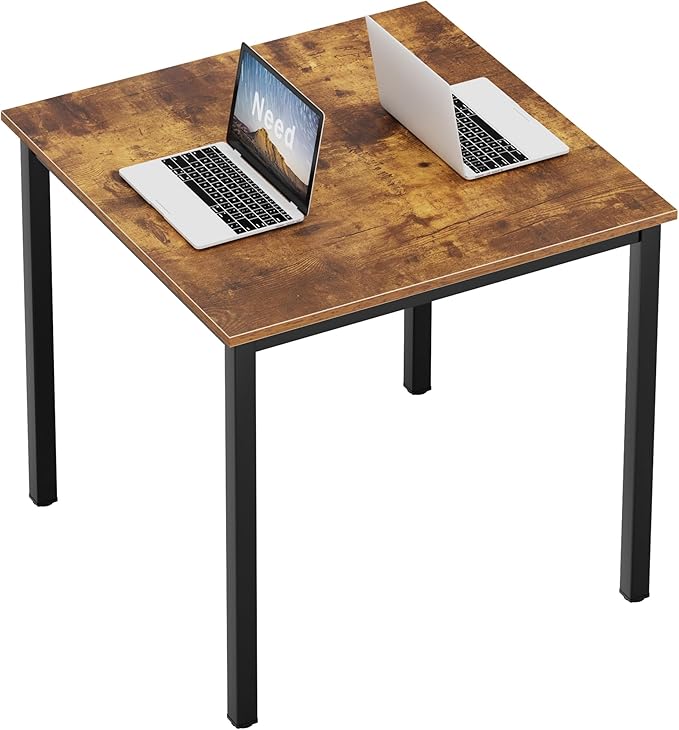 DlandHome Small Computer Desk for Home Office Activity Table Writing Table for Small Spaces Study Table Student Laptop Desk31.5x31.5InchRetro