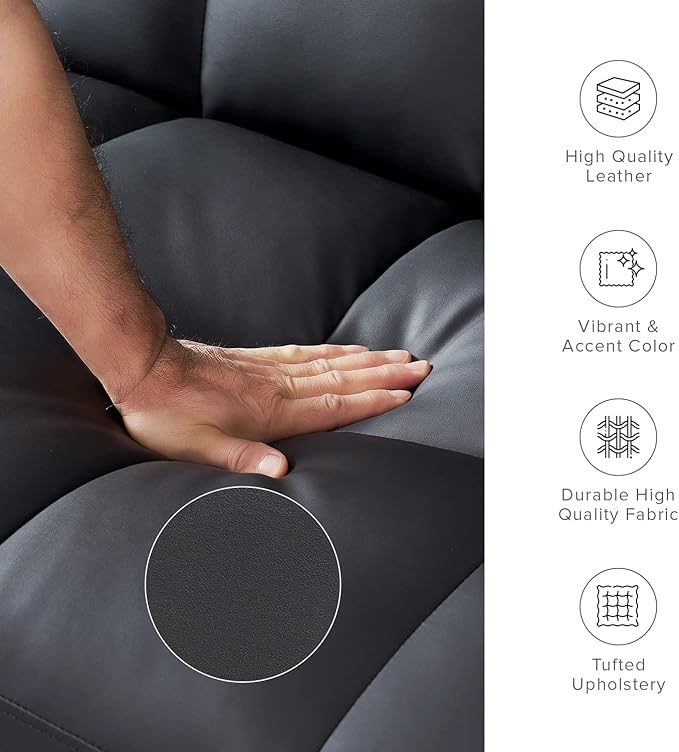 mopio 76.4 Futon Sofa Bed Couch Loveseat Sleeper Sofa Mid Century Modern Futon Couch Sofa Cama Couches for Living Room (Aaron PU Midnight Black)