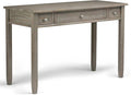 SIMPLIHOME Warm Shaker Desk - 48 Inch Wide Solid Wood Writing Desk in Distressed Grey Transitional Home Office Computer Table for Workspace or Study with Flip-Down Keyboard Tray and 2 Drawers