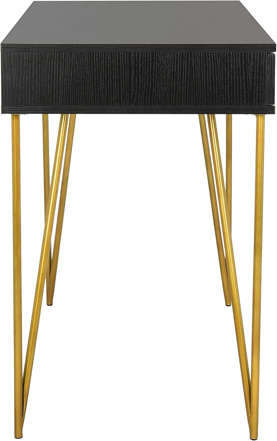 Safavieh Home Office Pine Modern Black and Gold 2-drawer Desk
