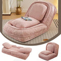 Foldable Lazy Sofa Bed Floor Chair Upholstered Human Dog Bed with 5 Adjustable Position Comfy Tatami Lounge Chair with 2 Pillows Lazy Sofa for Bedroom Living Room Reading (Pink1)