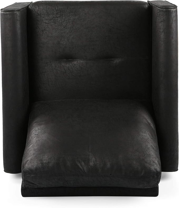 Christopher Knight Home Bunny Contemporary Club Chair with Plush Microfiber Cushions Slate Black