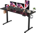 Furmax Electric Standing Desk 55 x 24 Inches Sit Stand up Desk Sit Stand Height Adjustable Home Office Desk with 4 Height Position Memory - with Splice Board (Black 55)