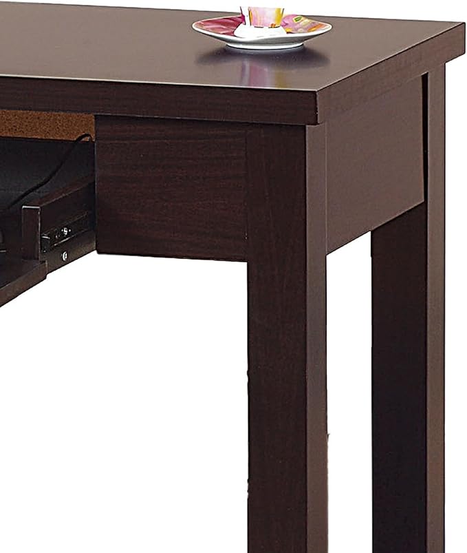 Benjara Computer Desk- Flip-Down Keyboard Drawer- 39 Inch- Red Cocoa Brown