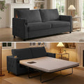 BALUS Pull Out Sofa Bed Full Size Sleeper Sofa with Inbuilt Cup Holder &amp USB Ports 2-in-1 Convertible Pullout Couch with Memory Foam Mattress for Living Room Home Office Dark Grey