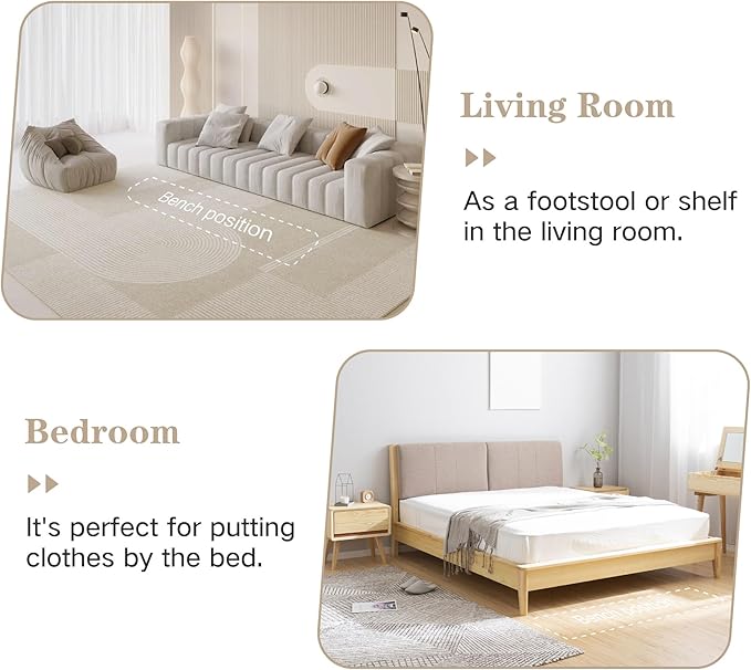 Chifee &amp Vingol 54.3 End of Bed Bench Upholstered Boucle Bench for Bedroom Entryway White