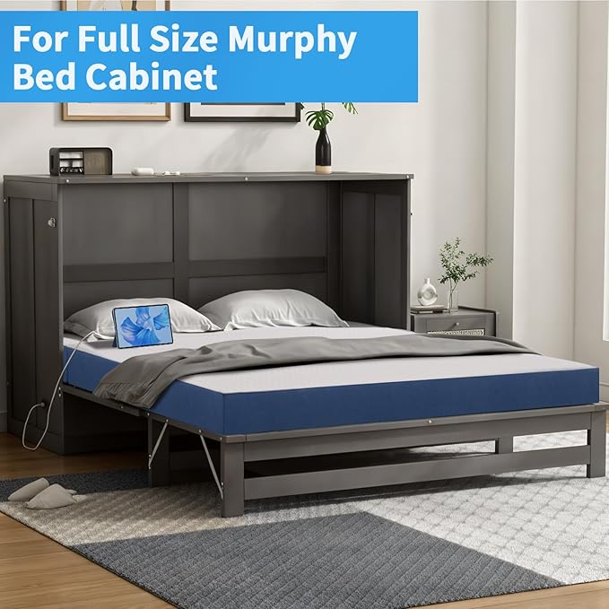 CYMULA Folding Mattress Full Size Memory Foam 6 inch Tri Portable Trifold Mattress Futon Topper Full with Breathable &amp Washable Cover Murphy Bed Guest Bed RV Trips52×73×6