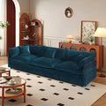 SoarFlash Chenille Sectional Sofa Comfy Modular Loveseat Sofa Modern 3-Seat Couch Deep Seat Sofa Set for Living RoomDeep Blue