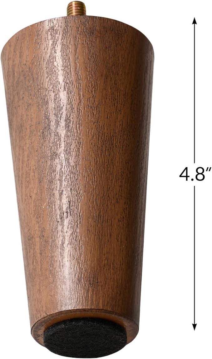 HULALA HOME 8 High Legs for Sectional Sofa Couch Walnut