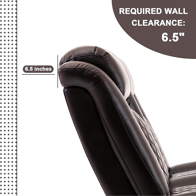 Loveseat Recliner Recliner Sofa with Cup Holders and 2 Pillows Wall Hugger Recliners &amp 135° Reclining Loveseat (Brown PU Leather Furniture)