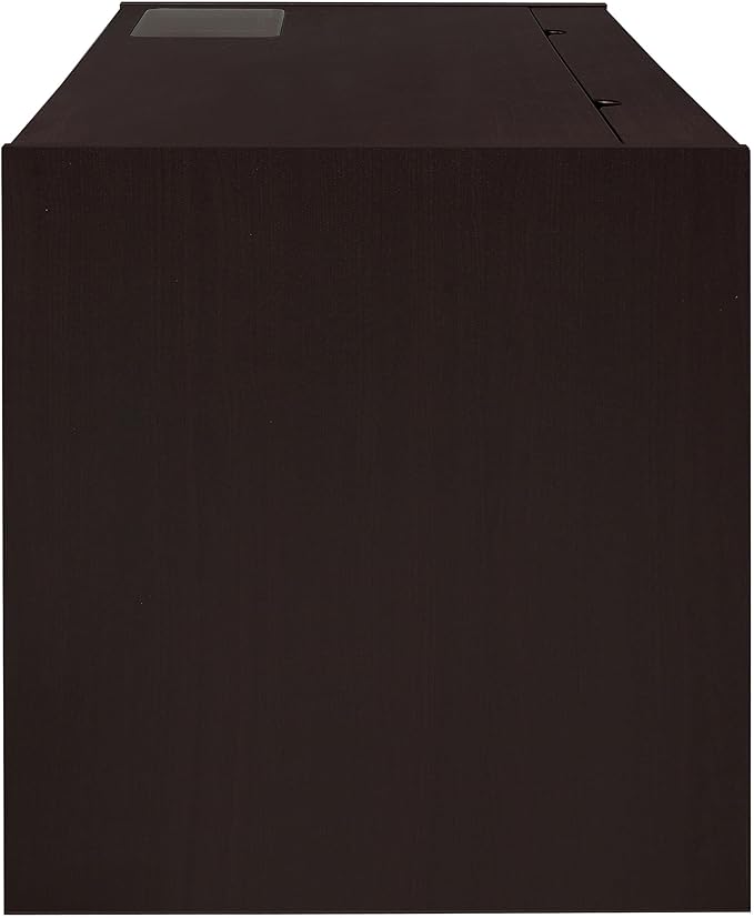 Contemporary Wood Computer Desk 60 W x 30 D x 30.75 H Cappuccino Finish 3 Drawers with Keyboard Drawer Modular Home Office Desk Modern Style