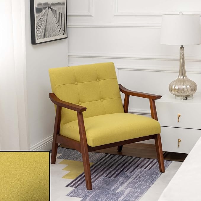 Convenience Concepts Take a Seat Chairs Bumblebee Yellow Fabric/Espresso