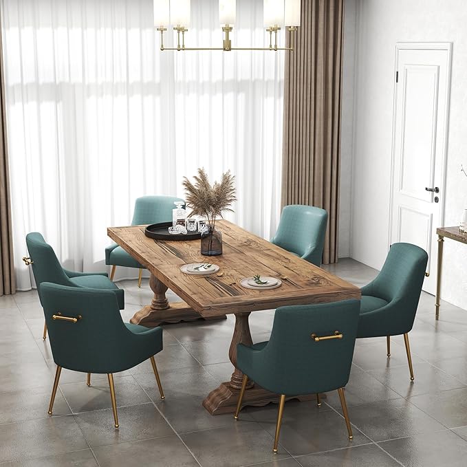 Dining Room Chair Faux Leather Vanity Chairs Set of 2 Mid-Century with Metal Legs Upholstered PU Leather Luxury Accent Chairs Living Room Restaurant(Navy)