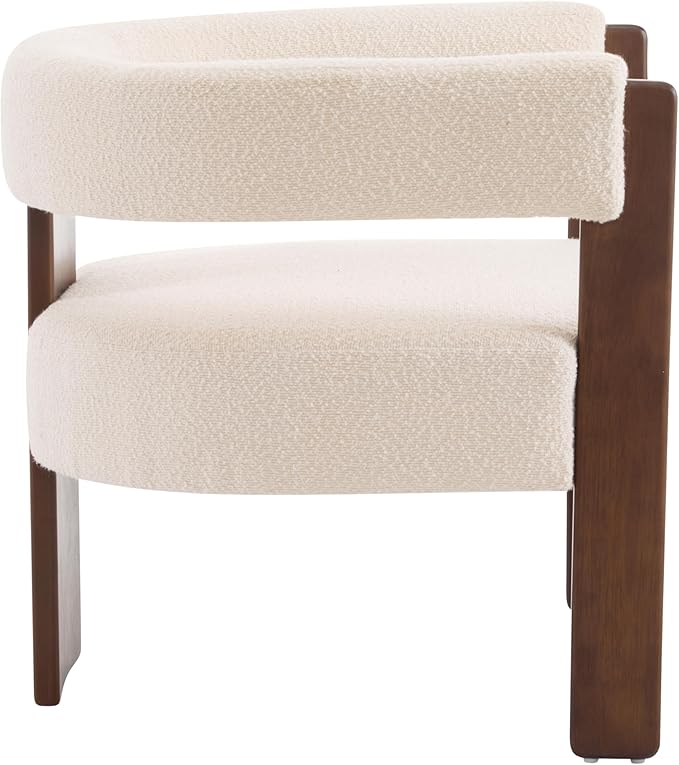 Christopher Knight Home Nettie Modern Accent Chair for Living Room Boucle Fabric Single Lounge Sofa Chair with Wooden Frame Comfy Reading Chair for Bedroom Lounge Armchair with Soft Cushion Beige