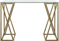 Safavieh Home Office Theresa Modern Gold Glass Top Desk