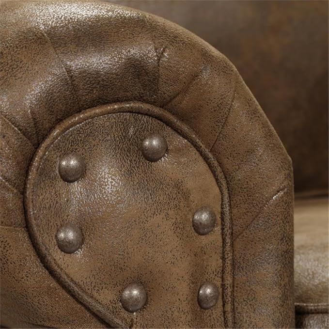 American Furniture Classics Microfiber Buckskin Loveseat in Brown