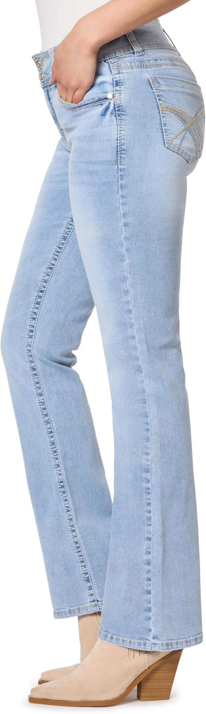 WallFlower Luscious Curvy Bootcut Jeans for Women Mid-Rise Insta Stretch Denim Size-Inclusive Juniors Jeans