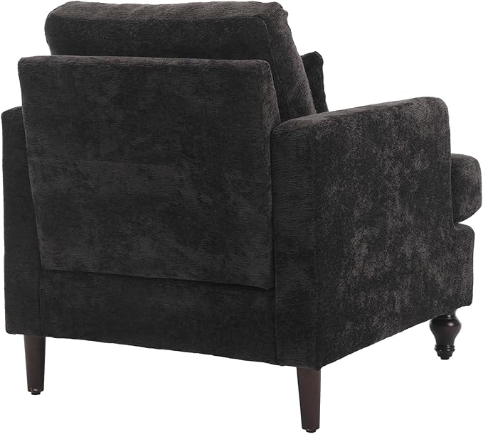 Upholstered Living Room Chair Chenille Accent Chair Single Sofa with Cushion &amp Solid Wood Frame Mid Century Modern Armchair for Bedroom Office