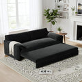 Homy Casa 66 3-in-1 Convertible Sofa Bed Queen Size Pull-Out Bed with Side Storage Velvet Loveseat Modern Sleeper Sofa for Living Room Office or Guest Room (Black)