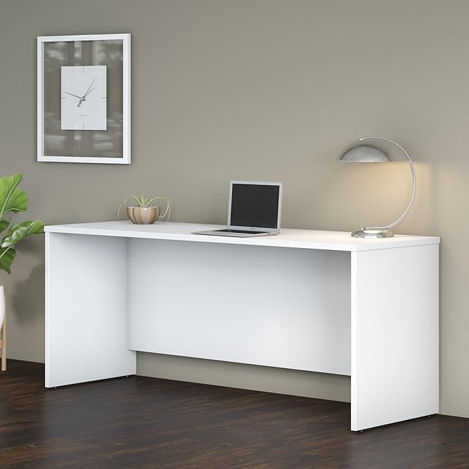 Bush Business Furniture Studio C Credenza Desk Computer Table for Home or Professional Office 72W x 24D White