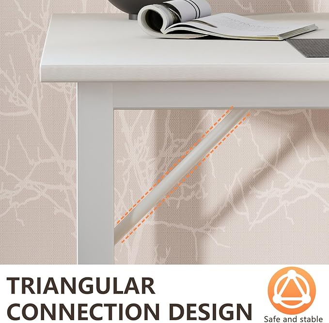 BestOffice Computer DeskHome Office Desk Modern Simple Style for Home Office Study Writing (White 55 Inch)