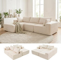 DUMOS 108 Boneless Couch Cloud Sectional Couch with L-Shape Chaise Modular Sectional Sofa with Deep Seat Upholstered Couch for Living Room Bedroom No Assembly Required (Beige Left Facing Chaise)
