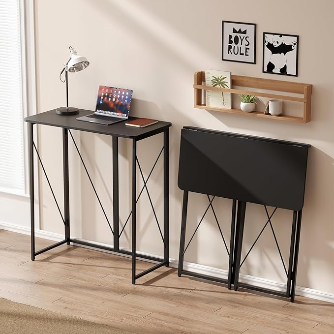 Folding Standing Desk 39 Foldable Standing Desk Collapsible Sit Stand Desk for Walking Pad Treadmill Home Office Living Room and Bedroom 19.68 D x 39.37 W x 43.3 H Black