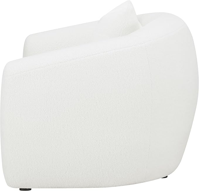 Coaster Home Furnishings - Isabella - Upholstered Accent Chair with Curved Backrest Sloped Armrests and Black Legs - Living Room - Ivory - 509873