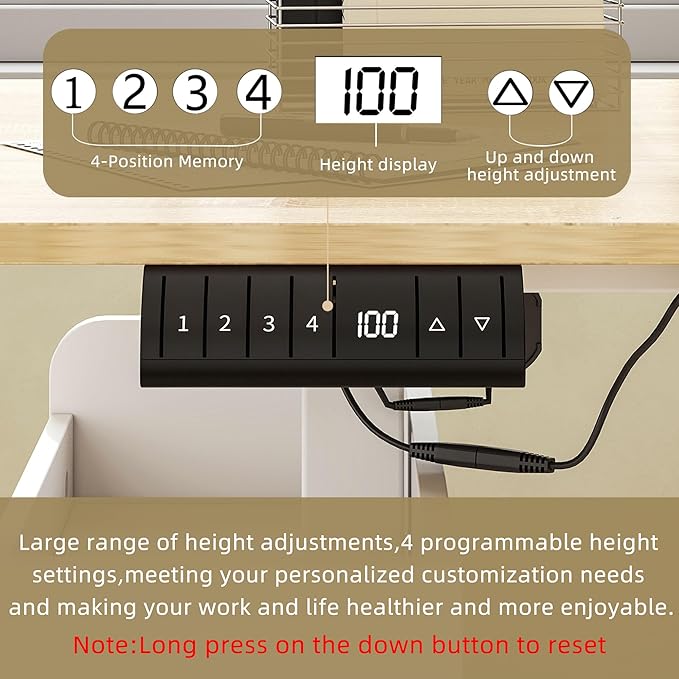 63 Large Electric Standing Office Desk with Drawers Modern Executive Deep L Shaped Computer Raising Stand up Desk with Shelves Storage for Home Office Adjustable Height White &amp Natural