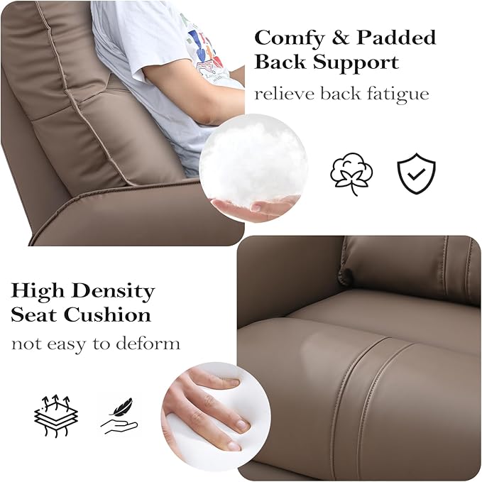 cinkehome Swivel Rocker Recliner Chair Modern Faux Leather Manual Recliner Glider Recliner 360 Swivel 30 Rocking Relaxing Living Room Bedroom