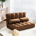 S AFSTAR Convertible Floor Sofa 6-Position Couch with 2 Removable Pillows &amp Thick Sponge Cushion Load 330LBS Adjustable Lazy Sofa Bed for Living Room (Coffee)