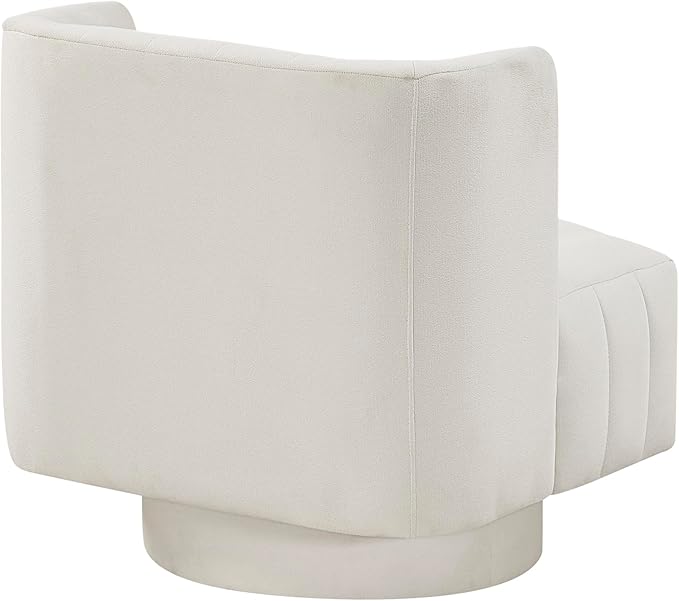 Lexicon Swivel Accent Chair Textured Fabric Upholstered 360 Degree Swivel Barrel Chair with Channel Tufted Comfort Seat for Living Room Bedroom Office Easy Assembly Beige