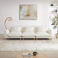 Oversized Modular Sectional Sofa Convertible L Shaped Couch with Ottoman Deep Seat Cloud Couch 126 inch Width 4 Seat Couches with Solid Wood Leg Modern Sofa for Living Room