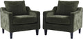 Softa Mid Century Modern Accent Chairs Set of 2 Chenille Upholstered Armchairs for Adults Comfy Reading Chairs with Padded Back &amp Removable Cover Living Room Chairs for Bedroom Small Spaces G