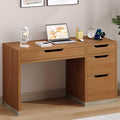 Small Desk with Drawers 52 Inch Computer Desk with Storage Home Office Desk with Filing Drawer for Bedroom Brown