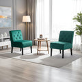 Reeso 2-Piece Living Room Armless Button Tufted Pattern Accent Chair Green