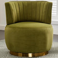 Luxyhome Swivel Barrel ChairMid Century Modern Accent ChairFluffy Velvet Upholstered Comfy ArmchairRound Sherpa Chair with Gold Base for NurseryLiving RoomBedroomOfficeWaiting Room Green