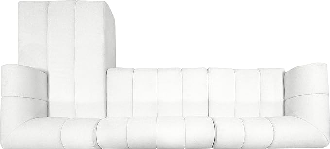122 Modern L-Shaped Sectional Sofa with High-Density Fully Compressed Sponge and Chaise Lounge2-Piece SetFully Assembled Right Hand Facing Perfect for Living RoomLounge (Beige_94)